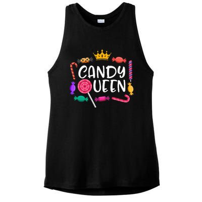 Candy Queen Halloween Lollipop Sweet Lover Ladies PosiCharge Tri-Blend Wicking Tank