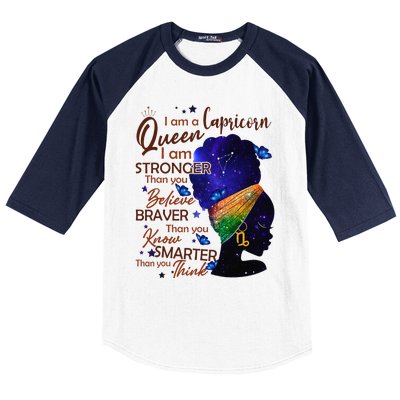 Capricorn Queen I Am Stronger Birthday Gift For Black Wo Baseball Sleeve Shirt