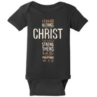 Christian Quote I Can Do All Things Through Christ Who Strengthens Me Baby Bodysuit