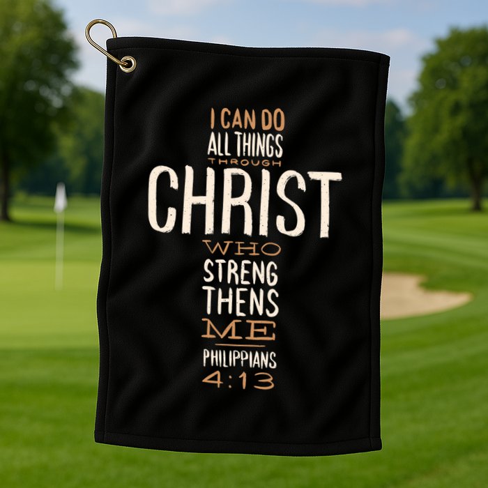 Christian Quote I Can Do All Things Through Christ Who Strengthens Me Golf Towel