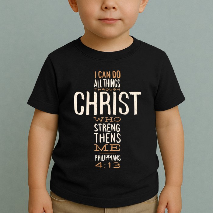 Christian Quote I Can Do All Things Through Christ Who Strengthens Me Toddler T-Shirt
