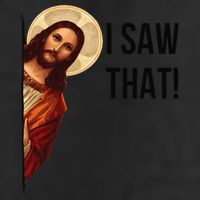 Cute Quote Jesus Meme I Saw That Christian God 7 Panel Mesh Trucker Snapback Hat