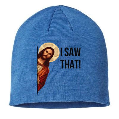 Cute Quote Jesus Meme I Saw That Christian God Sustainable Beanie