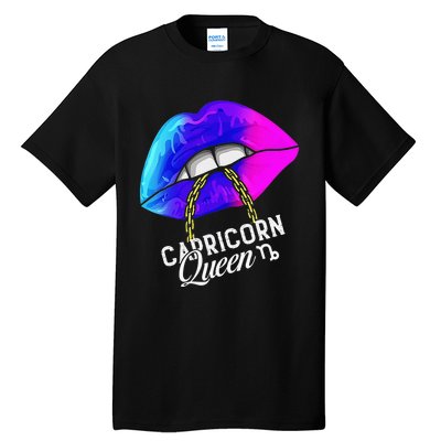 Capricorn Queen Lips Zodiac Astrology Horoscope Tall T-Shirt