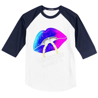 Capricorn Queen Lips Zodiac Astrology Horoscope Baseball Sleeve Shirt