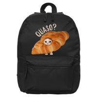 Croissant Quasocat Meme For Wo Vintage Croissant 16 in Basic Backpack