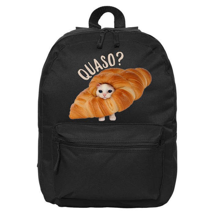 Croissant Quasocat Meme For Wo Vintage Croissant 16 in Basic Backpack