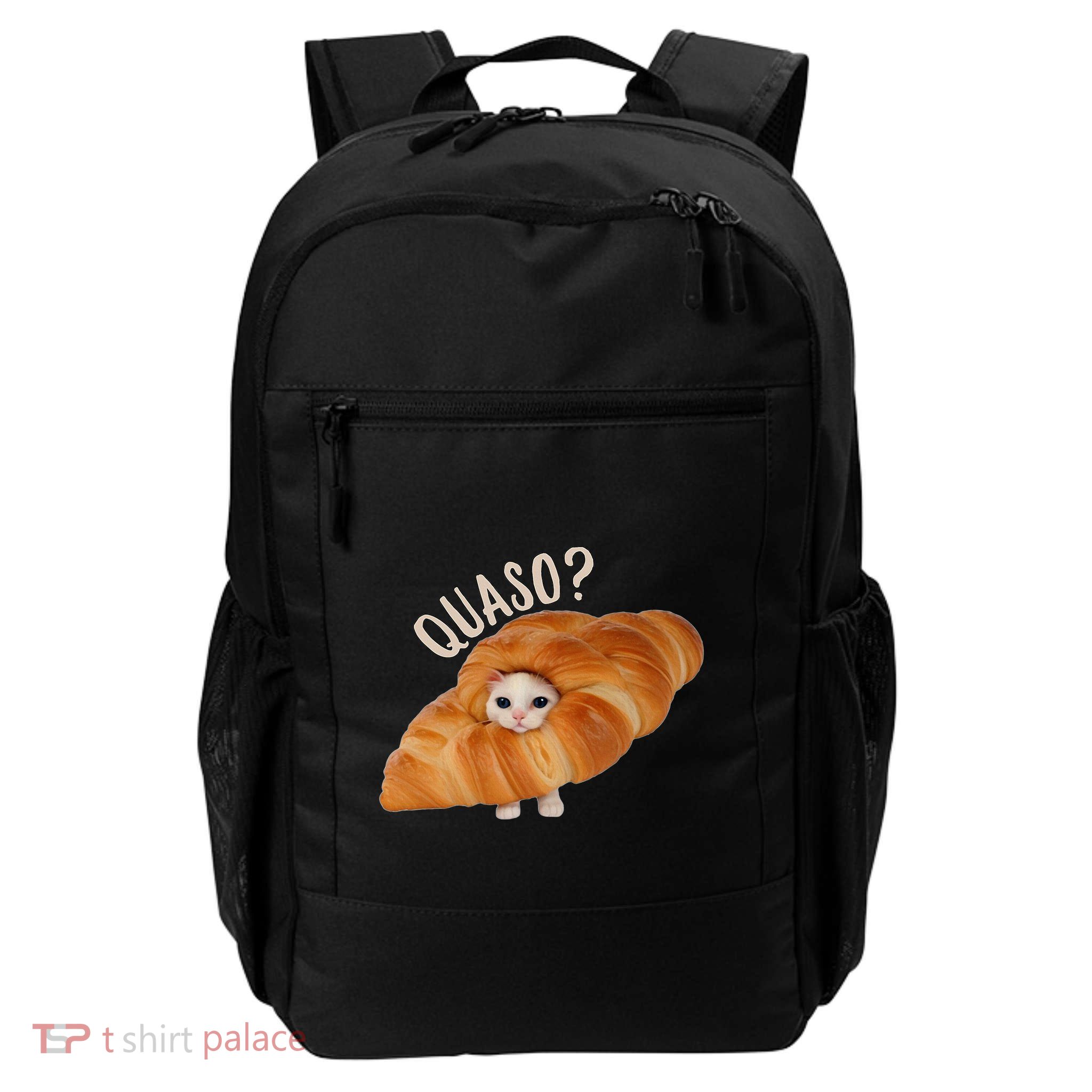 Croissant Quasocat Meme For Women Vintage Croissant Cat Meme Backpack