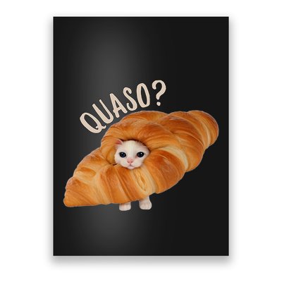 Croissant Quasocat Meme For Women Vintage Croissant Cat Meme Poster