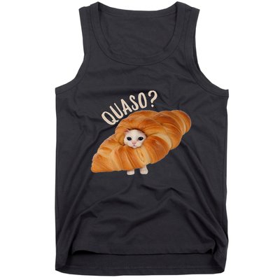 Croissant Quasocat Meme For Women Vintage Croissant Cat Meme Tank Top