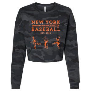 Classic Queens New York Baseball Team Fan Cropped Pullover Crew