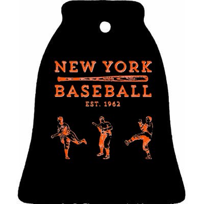 Classic Queens New York Baseball Team Fan Ceramic Bell Ornament