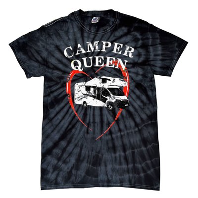 Camper Queen of Camping Motorhome Caravan Tie-Dye T-Shirt