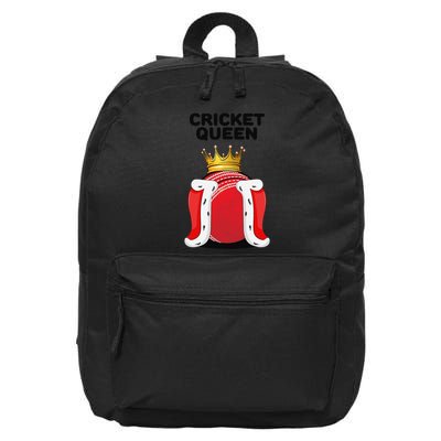  Cricket Queen Player Cricketer Pitch Bowler Coach 16 in Basic Backpack