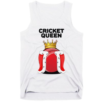  Cricket Queen Player Cricketer Pitch Bowler Coach Tank Top