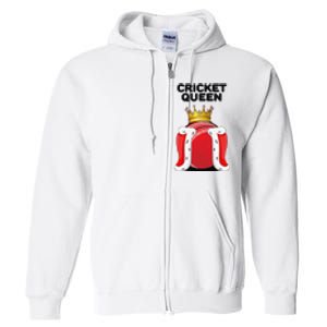  Cricket Queen Player Cricketer Pitch Bowler Coach Full Zip Hoodie