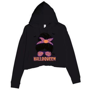 Cute Queen Spooky Funny Halloween Costume Gift Crop Fleece Hoodie