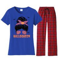 Cute Queen Spooky Funny Halloween Costume Gift Women's Flannel Pajama Set