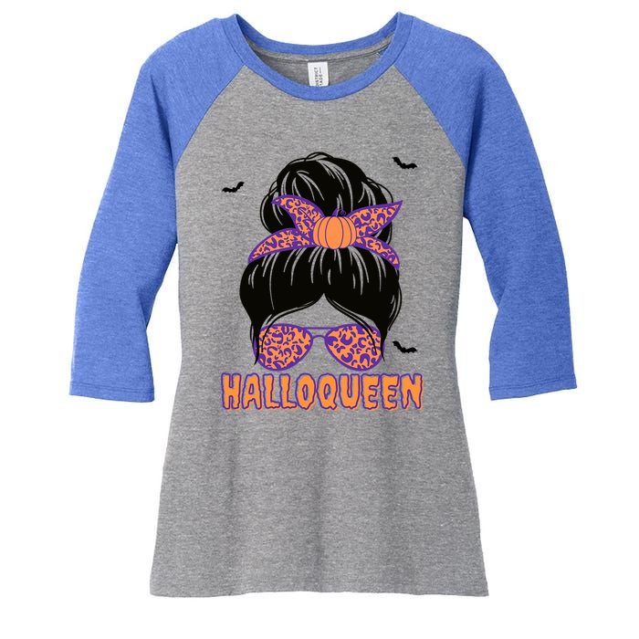 Cute Queen Spooky Funny Halloween Costume Gift Women's Tri-Blend 3/4-Sleeve Raglan Shirt