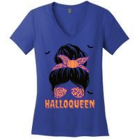 Cute Queen Spooky Funny Halloween Costume Gift Women's V-Neck T-Shirt