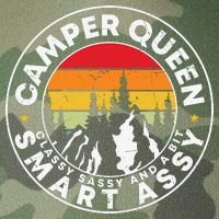 Camper Queen Smart Assy , Classy Sassy And A Bit Logo Camping Legacy Tie Dye Trucker Hat
