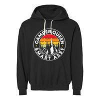 Camper Queen Smart Assy , Classy Sassy And A Bit Logo Camping Garment-Dyed Fleece Hoodie