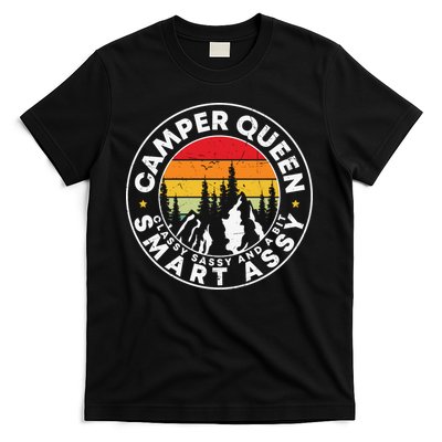 Camper Queen Smart Assy , Classy Sassy And A Bit Logo Camping T-Shirt