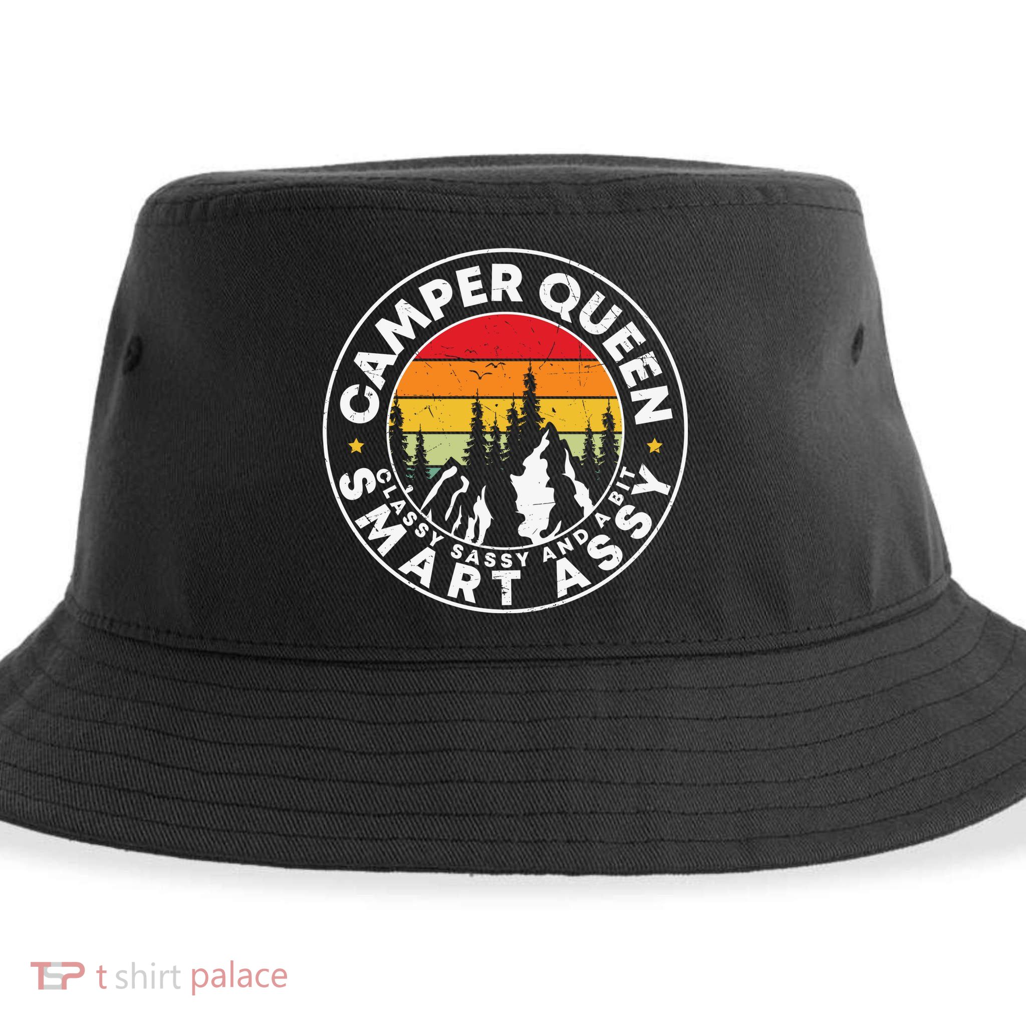 Camper Queen Smart Assy , Classy Sassy And A Bit Logo Camping Sustainable Bucket Hat