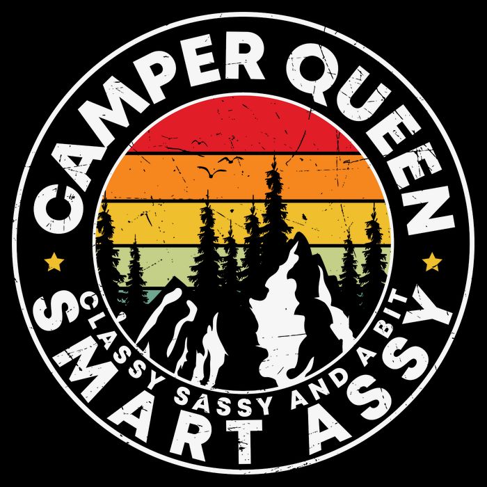 Camper Queen Smart Assy , Classy Sassy And A Bit Logo Camping Flat Bill Trucker Hat