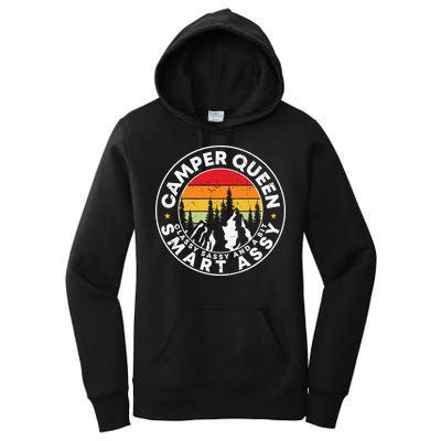 Camper Queen Smart Assy , Classy Sassy And A Bit Logo Camping Women's Pullover Hoodie