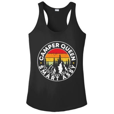 Camper Queen Smart Assy , Classy Sassy And A Bit Logo Camping Ladies PosiCharge Competitor Racerback Tank