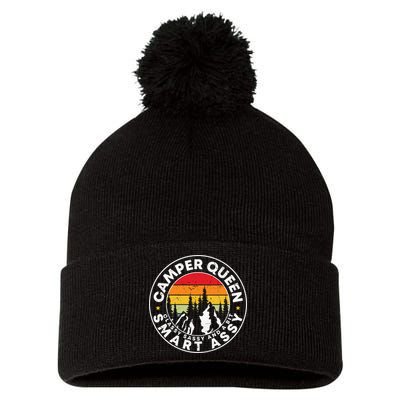Camper Queen Smart Assy , Classy Sassy And A Bit Logo Camping Pom Pom 12in Knit Beanie