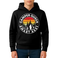 Camper Queen Smart Assy , Classy Sassy And A Bit Logo Camping Kids Hoodie