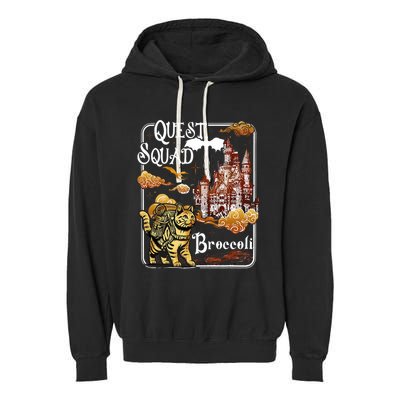Cat Quest Squad Broccoli Garment-Dyed Fleece Hoodie