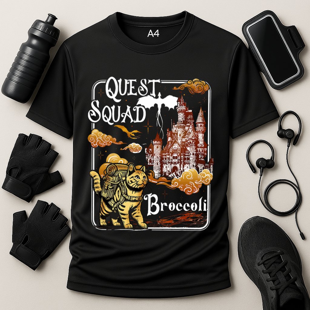 Cat Quest Squad Broccoli Performance Shirt