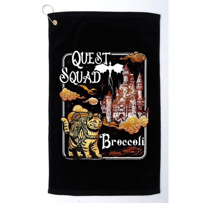 Cat Quest Squad Broccoli Golf Towel