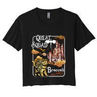 Cat Quest Squad Broccoli Women's Crop Top Tee
