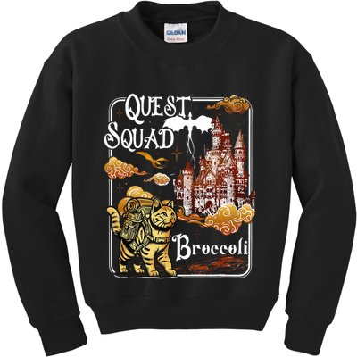 Cat Quest Squad Broccoli Kids Sweatshirt