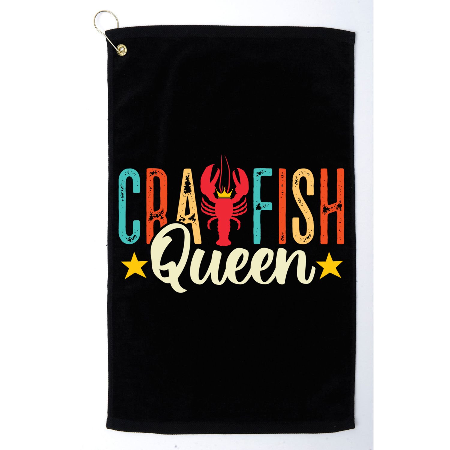 Crawfish Queen Vintage Retro Boil Season Lobster Gift Golf Towel