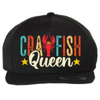 Crawfish Queen Vintage Retro Boil Season Lobster Gift Wool Snapback Cap