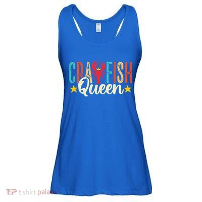 Crawfish Queen Vintage Retro Boil Season Lobster Gift Ladies Essential Flowy Tank