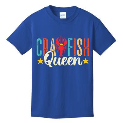 Crawfish Queen Vintage Retro Boil Season Lobster Gift Kids T-Shirt