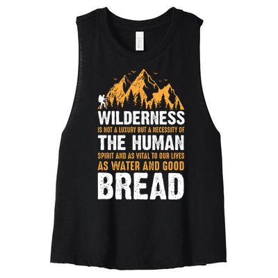 Camping Quotes Wilderness The Human Bread Women's Racerback Cropped Tank