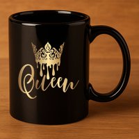 Cool Queen With Crown 11oz C Handle Ceramic Mug