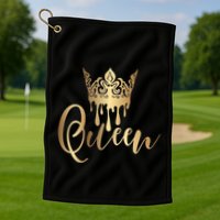 Cool Queen With Crown Golf Towel