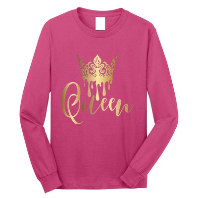 Cool Queen With Crown Long Sleeve Shirt