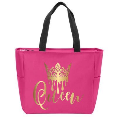 Cool Queen With Crown Zip Tote Bag