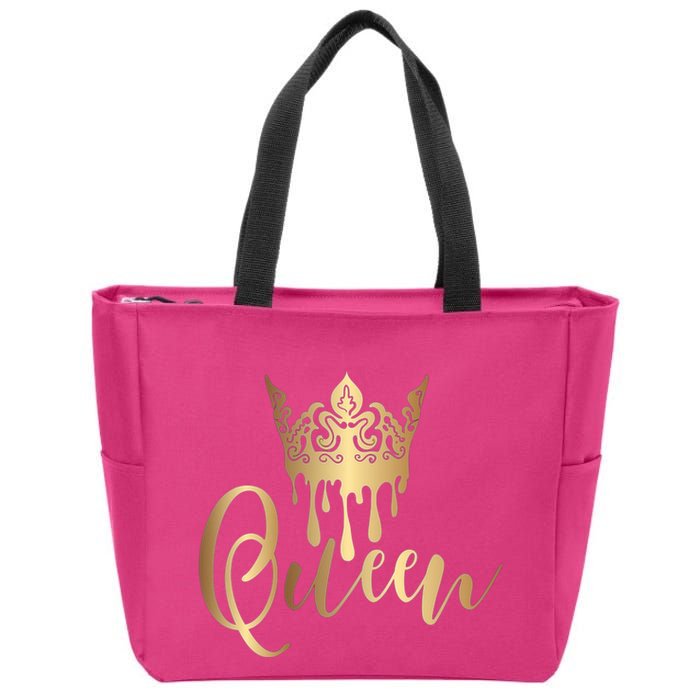 Cool Queen With Crown Zip Tote Bag