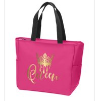 Cool Queen With Crown Zip Tote Bag