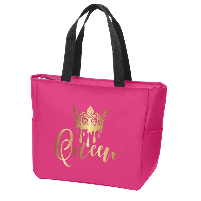 Cool Queen With Crown Zip Tote Bag